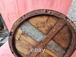 ANTIQUE PRIMITIVE OLD WOODEN ROYAL BOWL MEASURMENT GRAIN FLOUR KRINA signed 1896