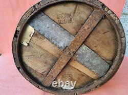 ANTIQUE PRIMITIVE OLD WOODEN ROYAL BOWL MEASURMENT GRAIN FLOUR KRINA signed 1896