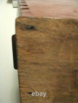 ANTIQUE Pa. WOODEN DOVETAILED DOUGH BOX with Sq. Nails / Old Red Paint