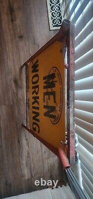 ANTIQUE USA Men Working Sign From 1930's So Unique And Cool! Rare Original