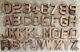 Antique Vintage Hand Made Wood Block Sign Letters Alphabet Numbers Primitive Old