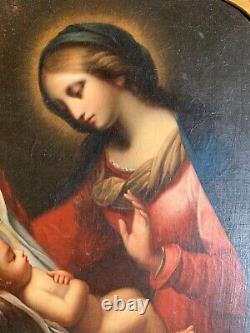 ANTIQUE VIRGIN MARY & BABY JESUS Madonna del Velo AFTER 17th CENTURY OLD MASTER