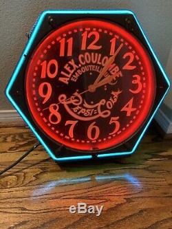 AWESOME Old Antique Early 1930s Vintage PEPSI COLA NEON Advertising SIGN CLOCK