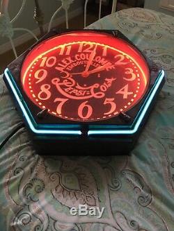 AWESOME Old Antique Early 1930s Vintage PEPSI COLA NEON Advertising SIGN CLOCK