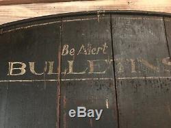 Aafa Early Primitive Old Railroad Bulletin Wood Sign Original Black