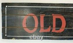 American 4th July Theme Polychrome Wood Sign Old Glory measures 18 X 4 1/4