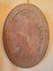 American Indian Chief Folk Art Wooden 1909 Signed Portrait Oval 20-1/2 Huge Old