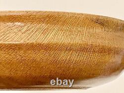 Antique 100 Yr Old Large Teak Bowl Treen & Silk Oak Bowl Signed By Walsh