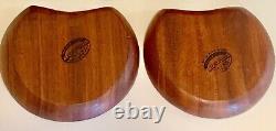 Antique 100 Yr Old Large Teak Bowl Treen & Silk Oak Bowl Signed By Walsh