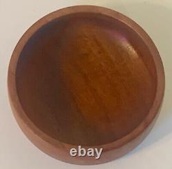 Antique 100 Yr Old Large Teak Bowl Treen & Silk Oak Bowl Signed By Walsh