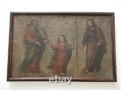 Antique 17th Century Old Master Painting Icon Portrait Religious Sacred Art Rare