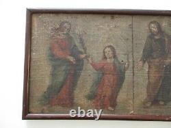 Antique 17th Century Old Master Painting Icon Portrait Religious Sacred Art Rare