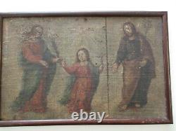 Antique 17th Century Old Master Painting Icon Portrait Religious Sacred Art Rare