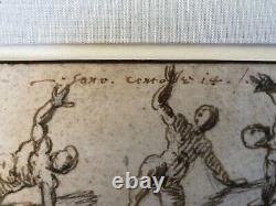 Antique 17th c Italian Old Master Drawing Painting Anatomical, Leonello Spada