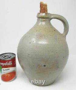 Antique 1800's STAMPED LYONS OVOID 1 Gallon Whiskey Stoneware Jug with Old Corn