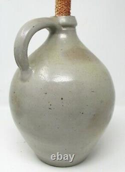 Antique 1800's STAMPED LYONS OVOID 1 Gallon Whiskey Stoneware Jug with Old Corn