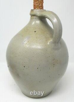 Antique 1800's STAMPED LYONS OVOID 1 Gallon Whiskey Stoneware Jug with Old Corn