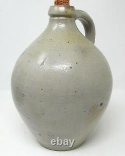 Antique 1800's STAMPED LYONS OVOID 1 Gallon Whiskey Stoneware Jug with Old Corn