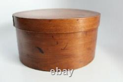 Antique 1800s Large Thos Annett E Jaffrey NH Bentwood Round Box & Lid Old Nails