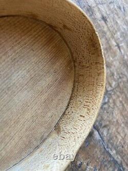 Antique 1820s Oval Pantry Bentwood Box Shaker Finger Lap OLD Nail Signed Nice