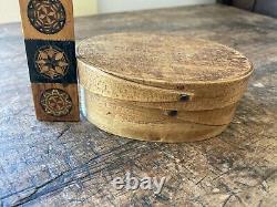 Antique 1820s Oval Pantry Bentwood Box Shaker Finger Lap OLD Nail Signed Nice