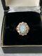 Antique 18k Gold Victorian Signed 1.60ctw Crystal Opal And Old Mine Diamond Ring