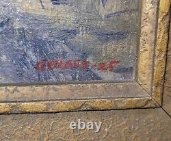 Antique 1920's Early Coastal Landscape Old Oil Painting Pacific Northwest Signed