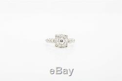 Antique 1920s 1ct VS H Old Euro Diamond Signed B & C 18k White Gold Ring