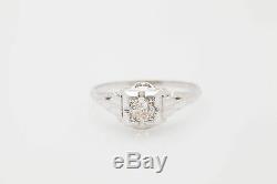 Antique 1920s. 35ct Old Mine Cut Diamond Signed S 18k White Gold Filigree Ring