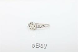 Antique 1920s RJ & Co Signed 1.50ct Old Euro Diamond Platinum Wedding Ring NICE