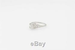 Antique 1920s Signed $8000 1.25ct Old Euro VS I Diamond Platinum Filigree Ring