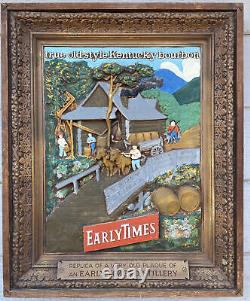 Antique 1923 Early Times Bar Sign True Old Style Kentucky Bourbon Framed Sign