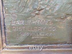 Antique 1923 Early Times Bar Sign True Old Style Kentucky Bourbon Framed Sign