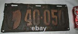 Antique 1926 New Hampshire USA Gas Oil Old Man Mountain Sign License Plate Nh Us