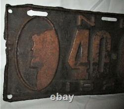 Antique 1926 New Hampshire USA Gas Oil Old Man Mountain Sign License Plate Nh Us