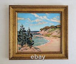 Antique 1930's Laguna Beach Coastal California Old Plein Air Oil Painting Signed