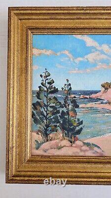 Antique 1930's Laguna Beach Coastal California Old Plein Air Oil Painting Signed