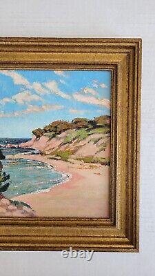 Antique 1930's Laguna Beach Coastal California Old Plein Air Oil Painting Signed