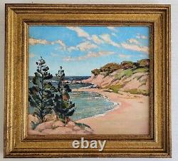 Antique 1930's Laguna Beach Coastal California Old Plein Air Oil Painting Signed