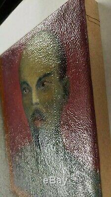 Antique 1936 Mexican Modernist Oil Painting Social Realism Old Political Cubism