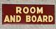Antique 1940's Room And Board Sign Tin Bevel Edge Reflective Lettering Bunkhouse