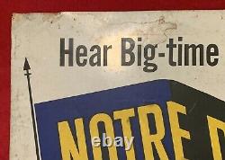 Antique 1940's U of Notre Dame Football Tin Radio Advertising Metal Sign Old