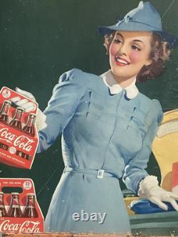 Antique 1940s Coca-Cola Sign Original Old Squirt Dr Pepper Soda Advertising