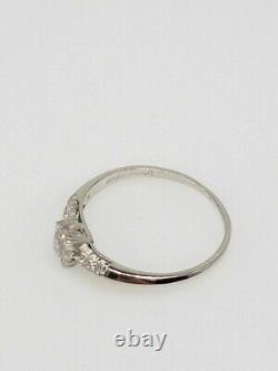 Antique 1940s Signed ARTISAN. 75ct VS H Old Mine Cut Diamond Platinum Ring