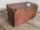 Antique 19th C. Pine Document Box In An Old Red Wash Signed & Dated 1891