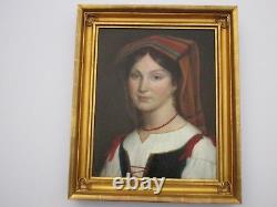 Antique 19th Century Painting Gorgeous Female Woman Model Realism Masterful Old