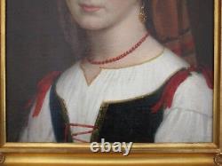 Antique 19th Century Painting Gorgeous Female Woman Model Realism Masterful Old