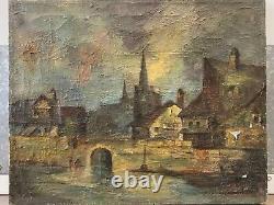 Antique 19th c. Old Mystery European Impressionist Oil Painting, Signed WOW