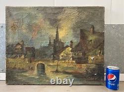 Antique 19th c. Old Mystery European Impressionist Oil Painting, Signed WOW