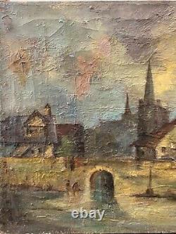 Antique 19th c. Old Mystery European Impressionist Oil Painting, Signed WOW